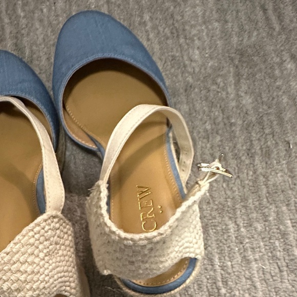 J. Crew Blue and Cream Espadrille Wedges - Picture 6 of 7